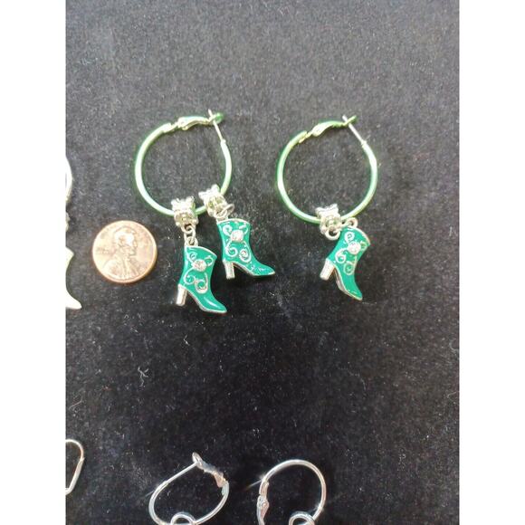 Cowgirl Boot Earrings Dangle Drop Costume Western Rodeo Fun Pierced Lot Of 4 - Picture 4 of 9